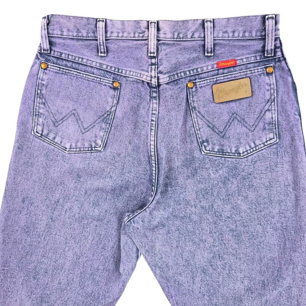 Vintage Wrangler 14MWZAP Purple Acid Wash Jeans High Rise Straight Leg USA 31x34 - Picture 3 of 8